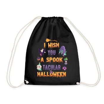 Je vous souhaite une fête d’Halloween effrayante - Sac de sport léger - noir - Devant