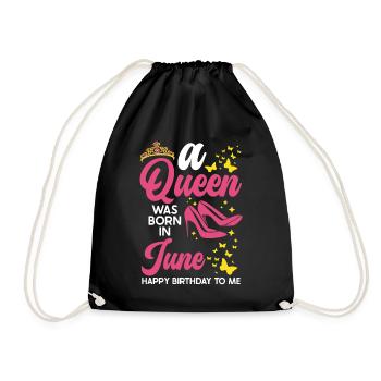 Une reine est née en juin tout le meilleur pour - Sac de sport léger - noir - Devant