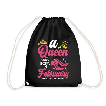 Une reine est née en février tout le meilleur - Sac de sport léger - noir - Devant