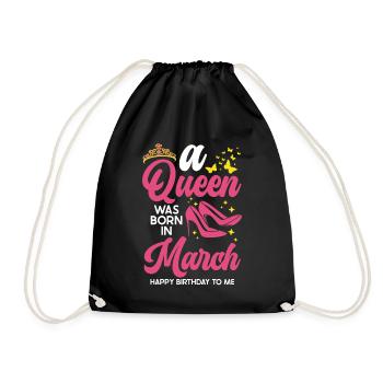 Une reine est née en mars tout le meilleur pour - Sac de sport léger - noir - Devant