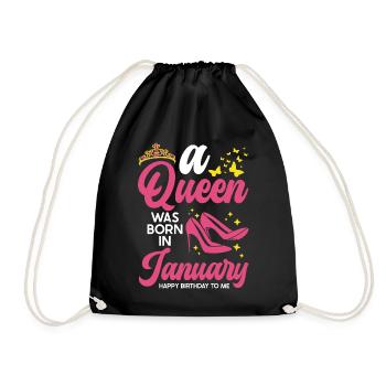 Une reine est née en janvier Tous les meilleurs - Sac de sport léger - noir - Devant