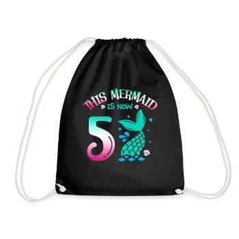 Cette sirène a maintenant 5 ans, conte de fées 5. - Sac de sport léger - noir - Devant
