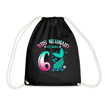 Cette sirène a maintenant 6 ans, conte de fées 6. - Sac de sport léger - noir - Devant