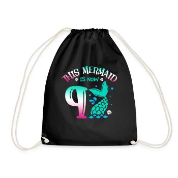 Cette sirène a maintenant 9 ans, conte de fées 9. - Sac de sport léger - noir - Devant