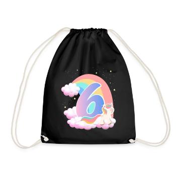 6 Unicorn Rainbow Clouds Little Pony 6. - Drawstring Bag - black - Front