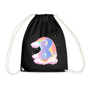 8 Unicorn Rainbow Clouds Little Pony 8. - Drawstring Bag - black - Front