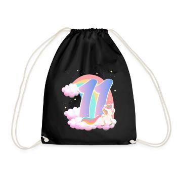 11 Unicorn Rainbow Clouds Little Pony 11. - Drawstring Bag - black - Front