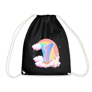 1 Unicorn Rainbow Clouds Little Pony 1. - Drawstring Bag - black - Front