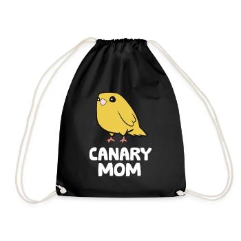 Canary Mom Funny Yellow Canary Mama - Drawstring Bag - black - Front