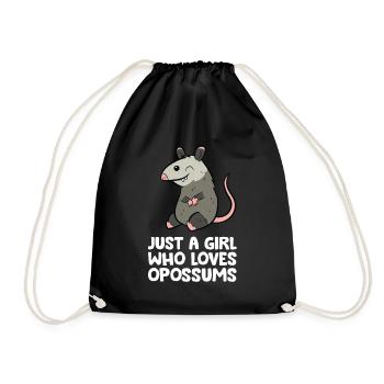 Nur ein Mädchen, das Opossums liebt - Turnbeutel - Schwarz - Vorne