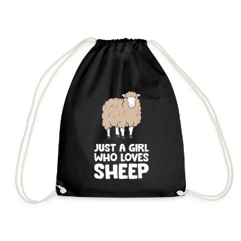 Just a Girl Who Loves Sheep Sheep Farm Animal - Drawstring Bag - black - Front