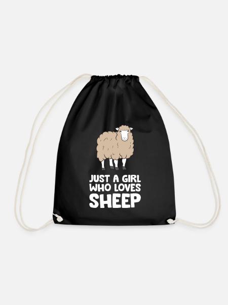 Just a Girl Who Loves Sheep Sheep Farm Animal - Drawstring Bag - black