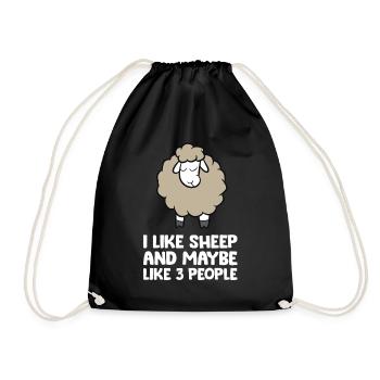 J’aime les moutons et peut-être comme 3 personnes - Sac de sport léger - noir - Devant