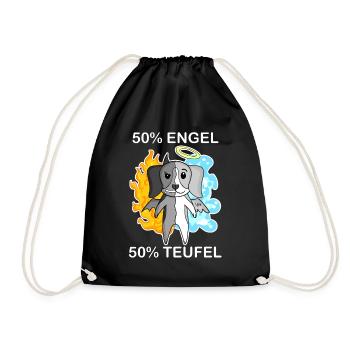 Hund Beagle - Engel und Teufel - Turnbeutel - Schwarz - Vorne