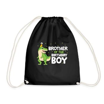 Frère de l’enfant d’anniversaire Dinosaur - Sac de sport léger - noir - Devant