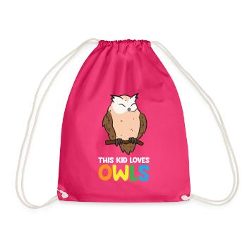 Dieses Kind liebt Eulen Jungen und Mädchen - Turnbeutel - Fuchsia - Vorne