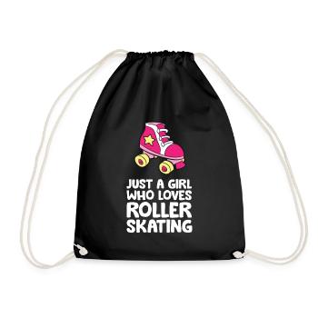 Just a Girl Who Loves Roller Skating - Drawstring Bag - black - Front