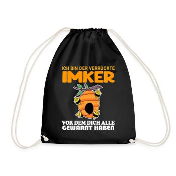 Imker Imkerei Honig Bienen Bienenzüchter - Turnbeutel - Schwarz - Vorne