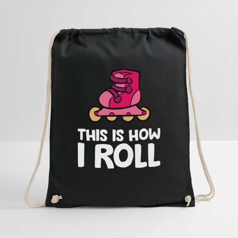 Inline Skating Rollerblading This Is How I Roll Drawstring Bag