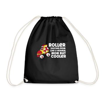Roller Skating Mom Like A Normal Mom But Cooler - Drawstring Bag - black - Front