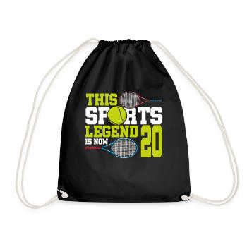 This sports legend is now 20, tennis 20. - Drawstring Bag - black - Front