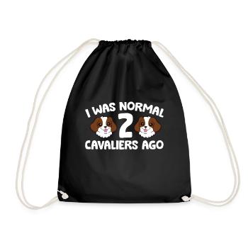I Was Normal 2 Cavaliers Ago Cavalier King - Drawstring Bag - black - Front