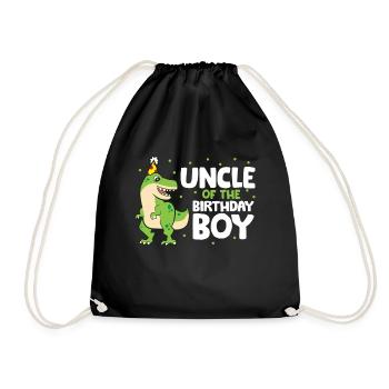 Oncle de l’enfant d’anniversaire Dinosaur - Sac de sport léger - noir - Devant