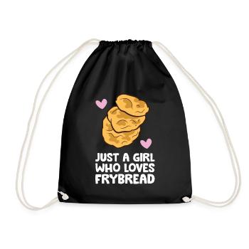American Fry Bread Just a Girl Who Loves Frybread - Drawstring Bag - black - Front