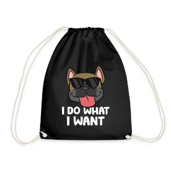 Ich mache, was ich will Französische Bulldogge - Turnbeutel - Schwarz - Vorne