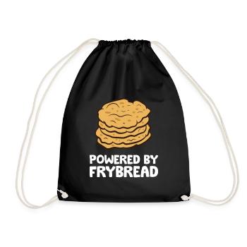 Powered by Frybread - Turnbeutel - Schwarz - Vorne