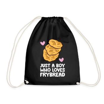 American Fry Bread Just a Boy Who Loves Frybread - Drawstring Bag - black - Front