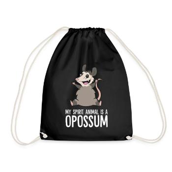 Mein Geist Tier ist ein Oppossum Niedliche Opossum - Turnbeutel - Schwarz - Vorne