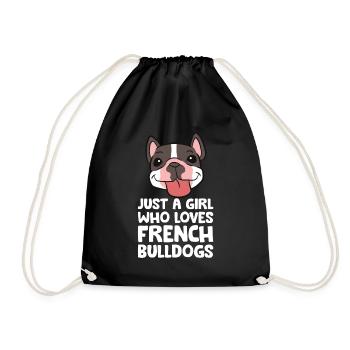 Nur ein Mädchen, das französische Bulldoggen liebt - Turnbeutel - Schwarz - Vorne
