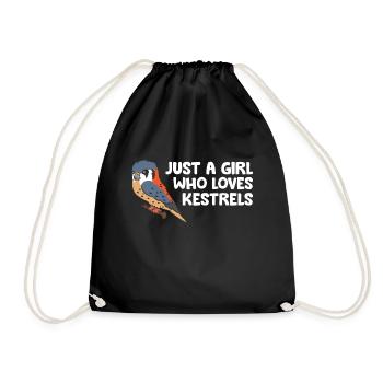 Just a Girl Who Loves Kestrels - Drawstring Bag - black - Front