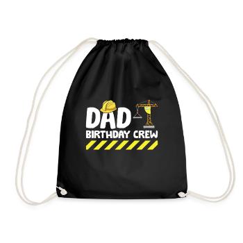 Construction Birthday Party Dad Of The Birthday - Drawstring Bag - black - Front