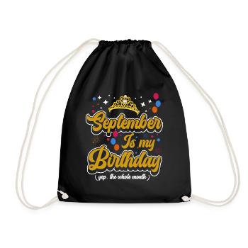 Septembre est mon anniversaire. La célébration de l' - Sac de sport léger - noir - Devant
