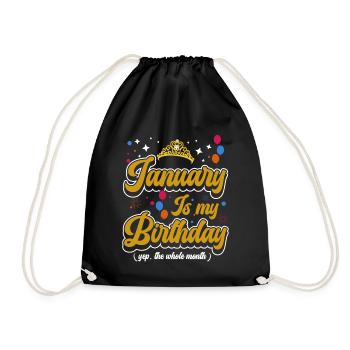 Janvier est mon anniversaire. La célébration de l' - Sac de sport léger - noir - Devant