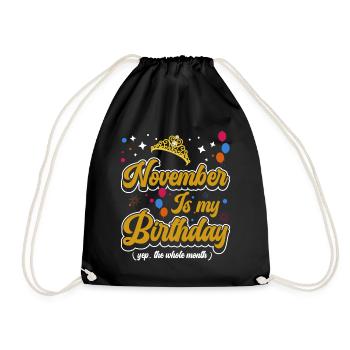 Novembre est mon anniversaire. La célébration de l' - Sac de sport léger - noir - Devant