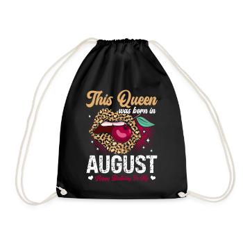 Cette reine est née en août heureuse - Sac de sport léger - noir - Devant