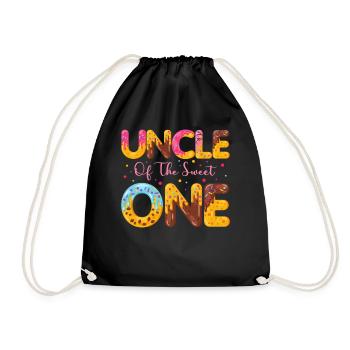 Uncle of sweet sprinkles delicious doughnuts - Drawstring Bag - black - Front