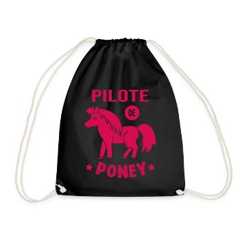 Pilote De Poney Humour Cadeau Équitation Cavalière - Sac de sport léger - noir - Devant