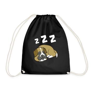 Boxer Hund Schlafpyjama Boxer Hund - Turnbeutel - Schwarz - Vorne