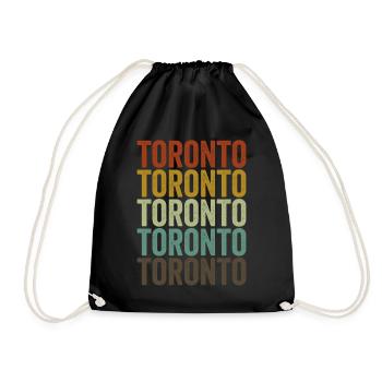 Toronto Canada Retro Vintage - Drawstring Bag - black - Front