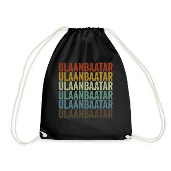 Ulaanbaatar Mongolei Retro Vintage - Turnbeutel - Schwarz - Vorne