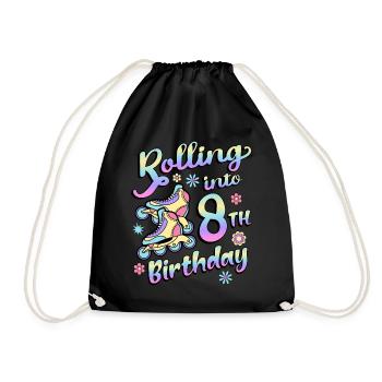 Rouler dans le 8e anniversaire Roller Skater Inline - Sac de sport léger - noir - Devant