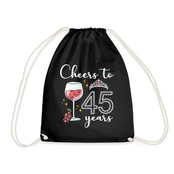 Prost Auf 45 Jahre Weintrauben 45. Jahr Feier - Turnbeutel - Schwarz - Vorne