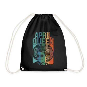 Mois de la naissance de la reine d'avril Célébrez la foi noire - Sac de sport léger - noir - Devant
