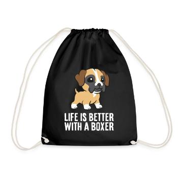 Boxer Dog Owner Life Is Better With A Boxer Dog - Drawstring Bag - black - Front
