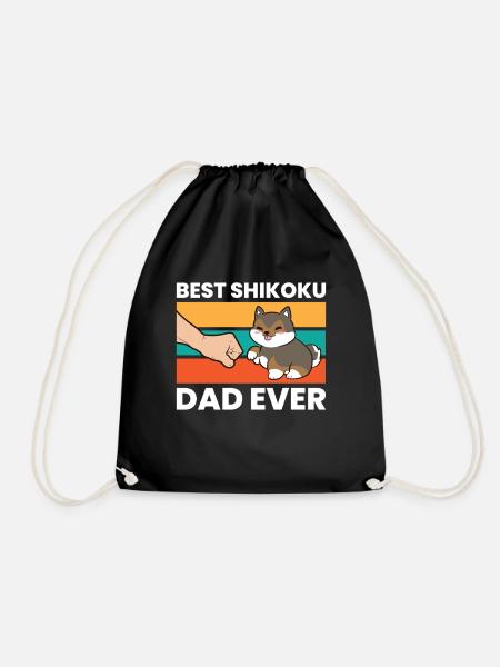Best Shikoku Dad Ever Kochi Ken Dog Japan Shikoku - Drawstring Bag - black