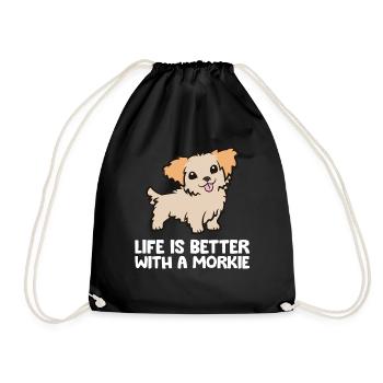 La vie est meilleure avec un Morkie - Sac de sport léger - noir - Devant